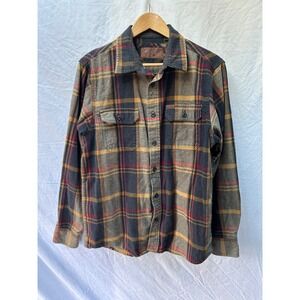 ORVIS Men's Plaid Flannel Shirt Long Sleeve Button Up Size M Medium